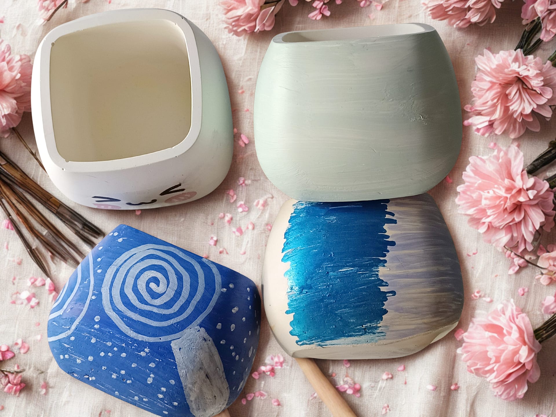 Gipstöpfchen 6×6 cm zur Selbstgestaltung – Bild 3