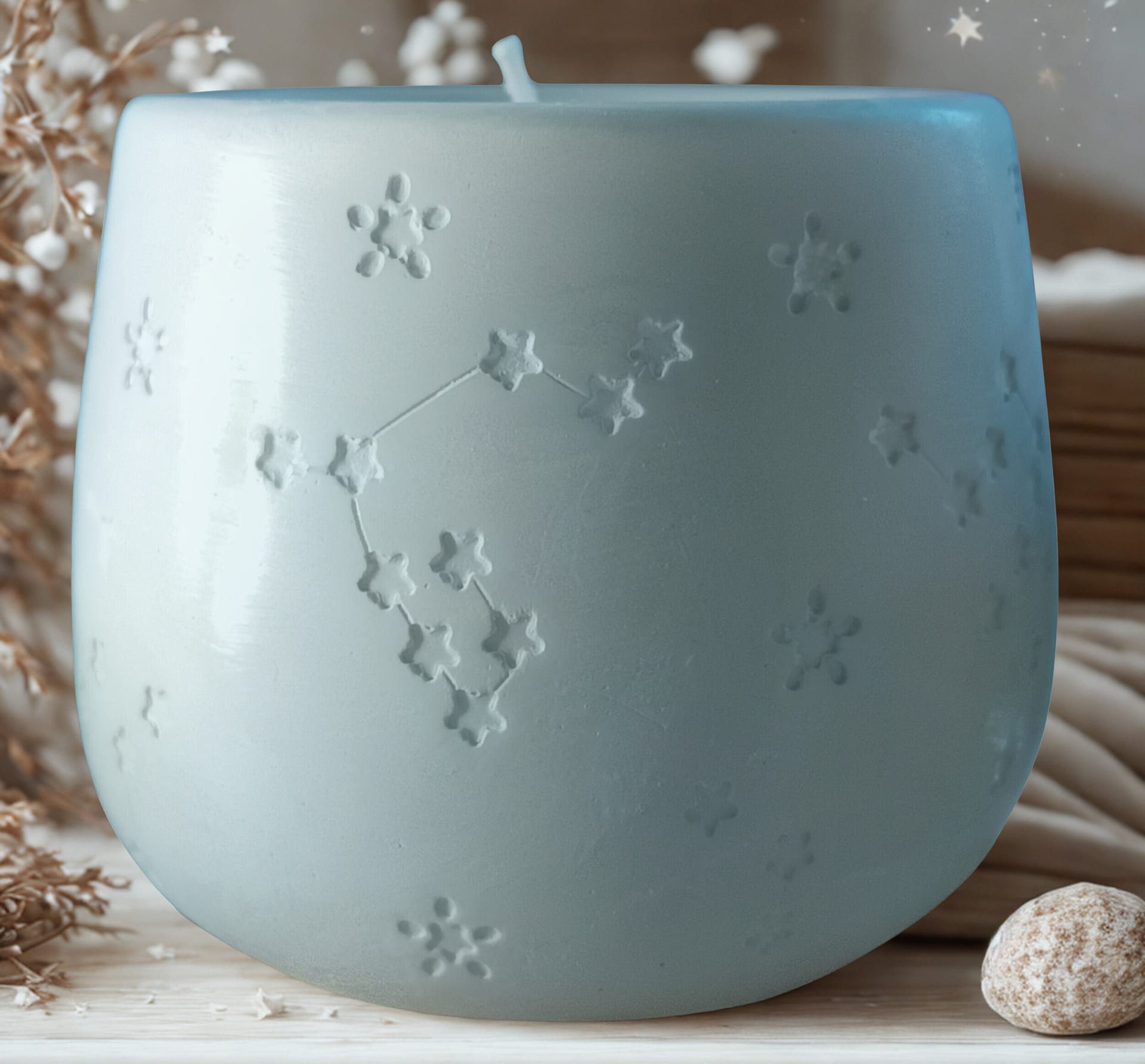 Sternen‑Gefäß aus Gips mit handgegossener Sojawachs‑Duftkerze in Farb & Duftwahl – Bild 4