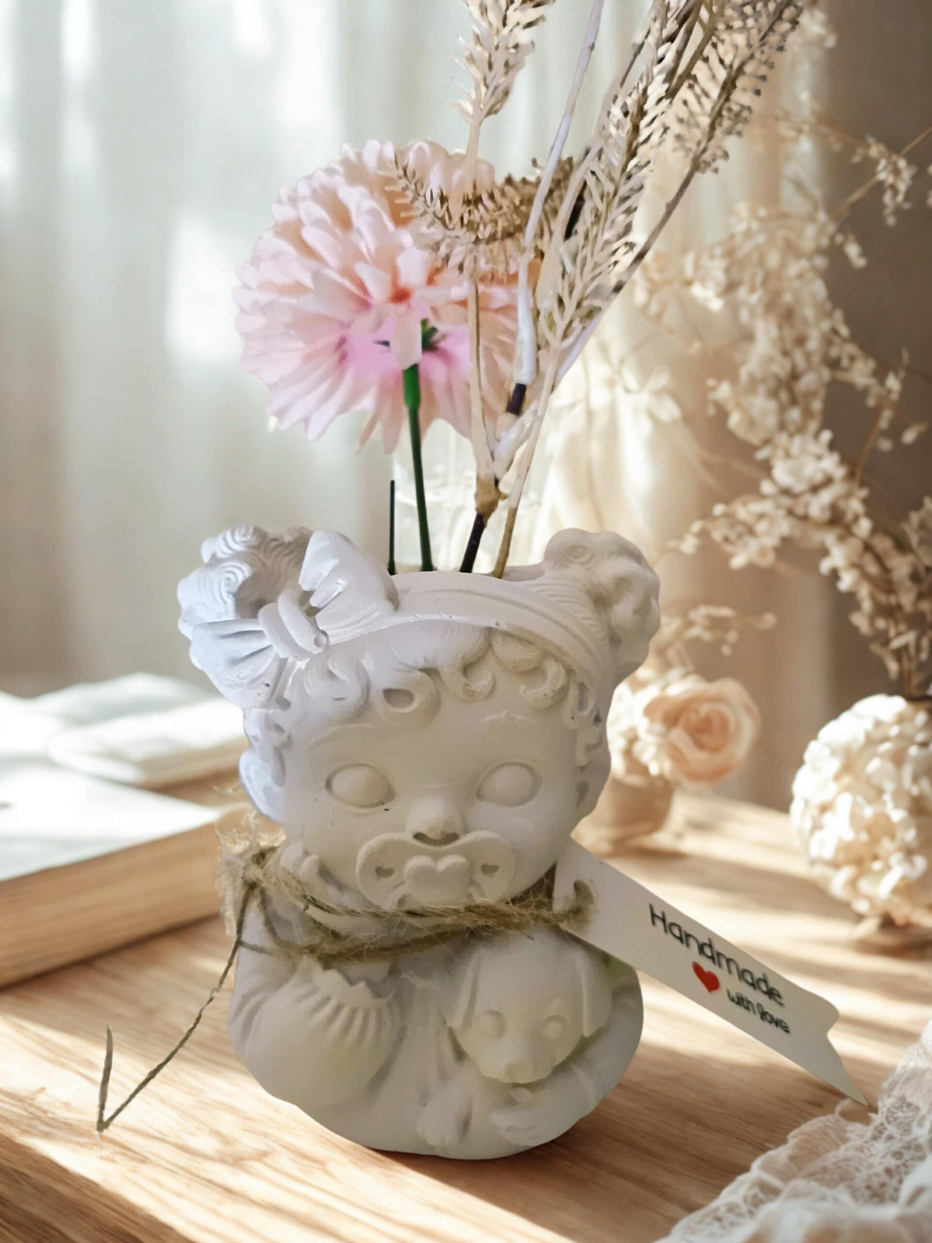 diy gipsfigur „mädchen mit schnuller & hund“