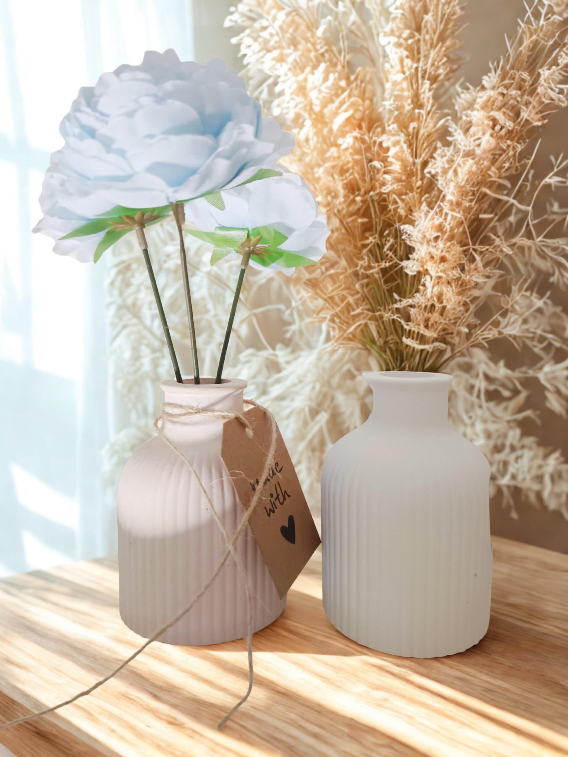 Handgefertigte Gipsvase – Skandinavischer Minimalismus (10 cm)