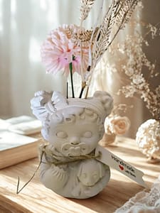 diy gipsfigur „mädchen mit schnuller & hund“