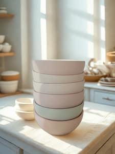 handgefertigte Gips-Schale im 3er‑Set