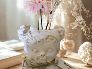 diy gipsfigur „mädchen mit schnuller & hund“