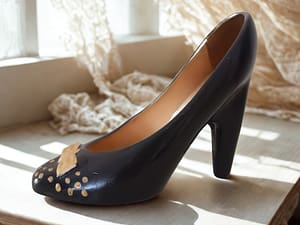 Unikat Nr. 2 – Exklusiver Gips-High Heel in Schwarz & Gold