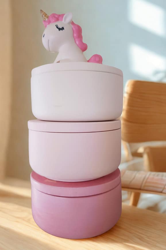 Handgefertigte Groove‑Dose aus Gips – 2‑teilig mit Deckel