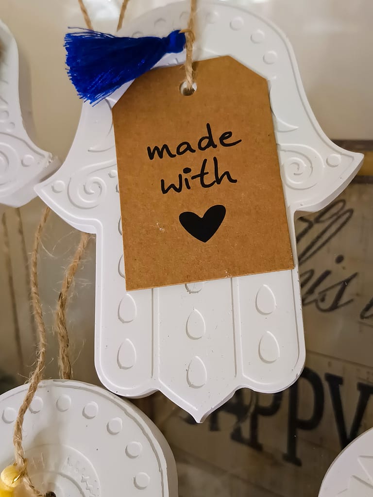 hamsa hand aus naturbelassenem gips mit duftöl „angel“ (10 ml)