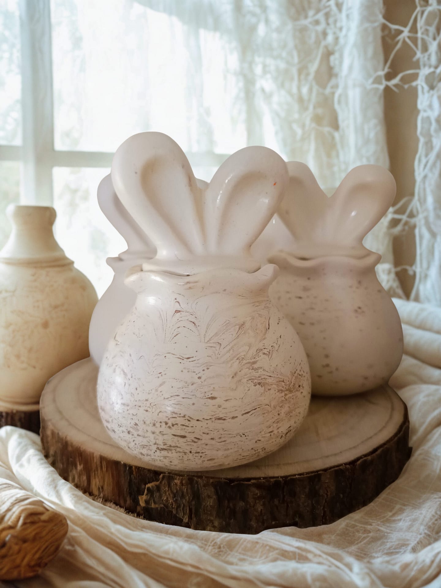 handgefertigte hasendose aus gips – 2‑teilig mit ohren‑deckel handgefertigte hasendose aus gips – 2‑teilig mit ohren‑deckel