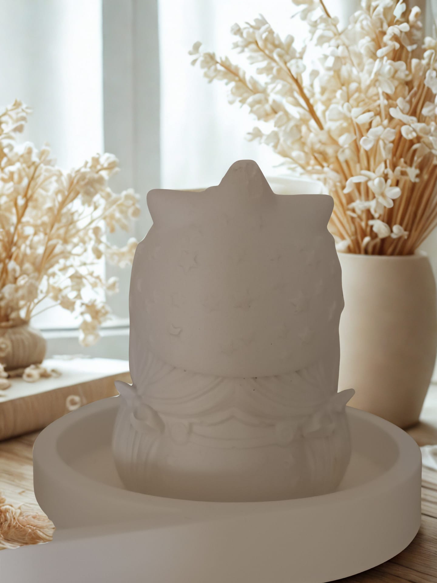 Handgefertigtes Gips‑Deko‑Set – Tablett, Vase & Mädchenfigur (individuell gestaltbar) – Bild 2