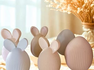 Gipseier Oster‑Trio, handgefertigt in drei Designs und Größen