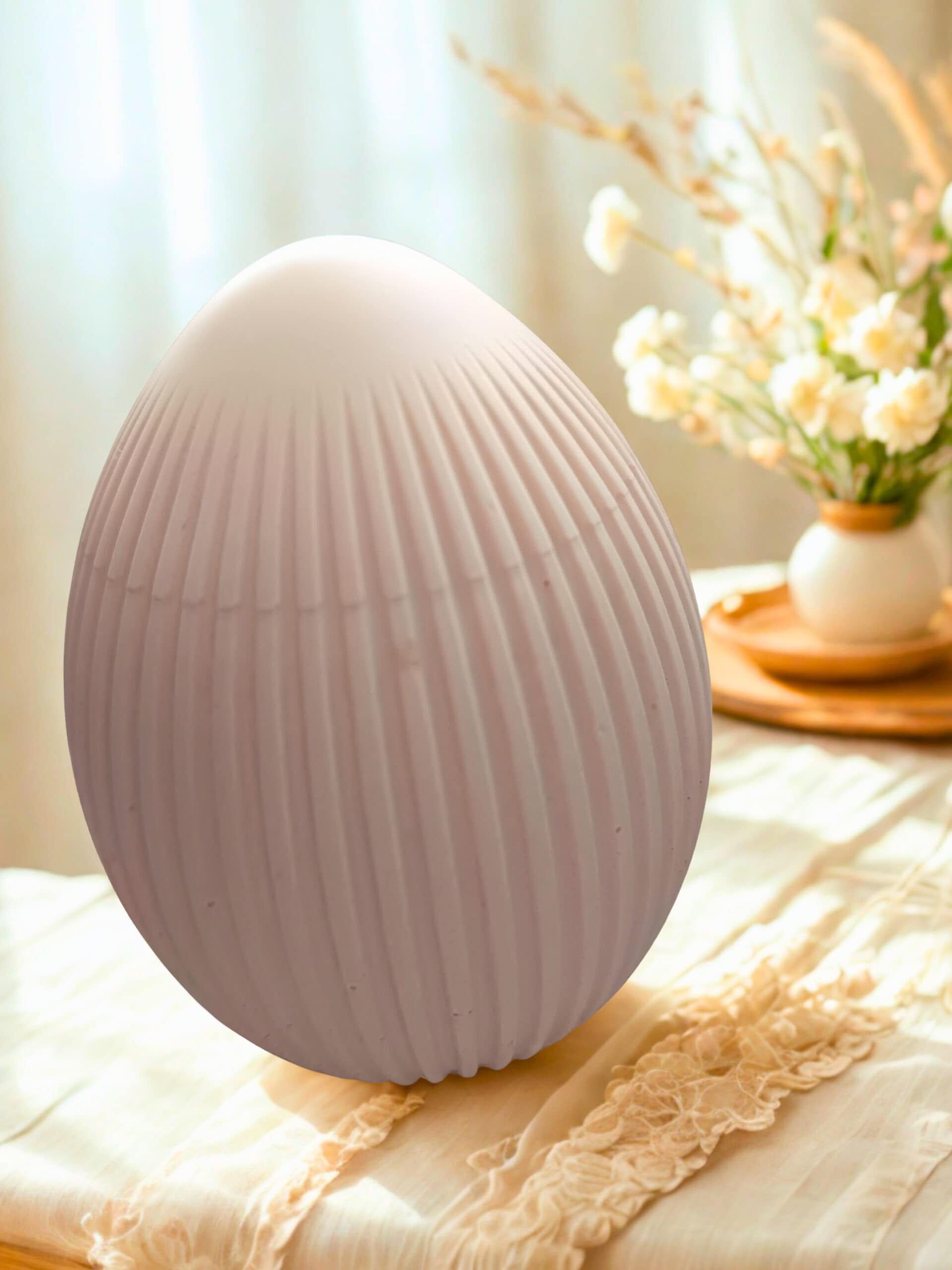 Zartes Trio handgegossener Gipseier – Bild 2