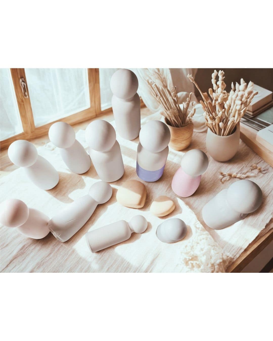 Gips‑Puppenfamilie naturbelassen – DIY Figuren zum Bemalen & Dekorieren